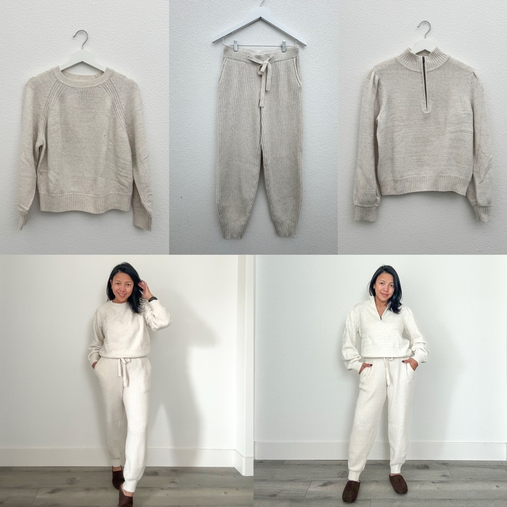 3-PC Universal Thread Cream Knit Lounge Set (S)